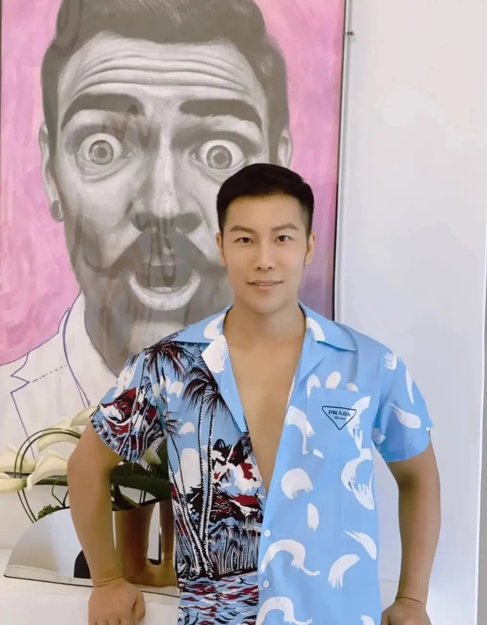 Prada Printed Short-Sleeve Shirt Yellow Multicolor - 6