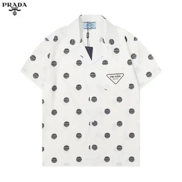 Prada Polka Dot Print Shirt White - 1