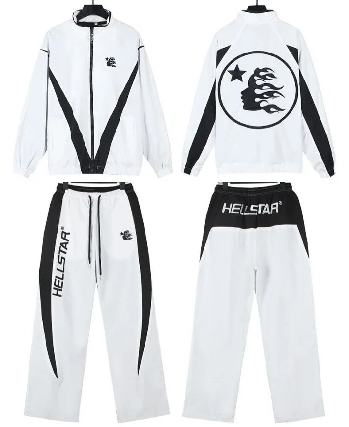 Hellstar Flame Logo Tracksuit White/Black - 1