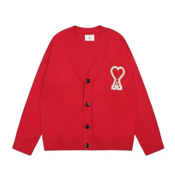 Ami Paris Heart-A Cardigan Red - 1