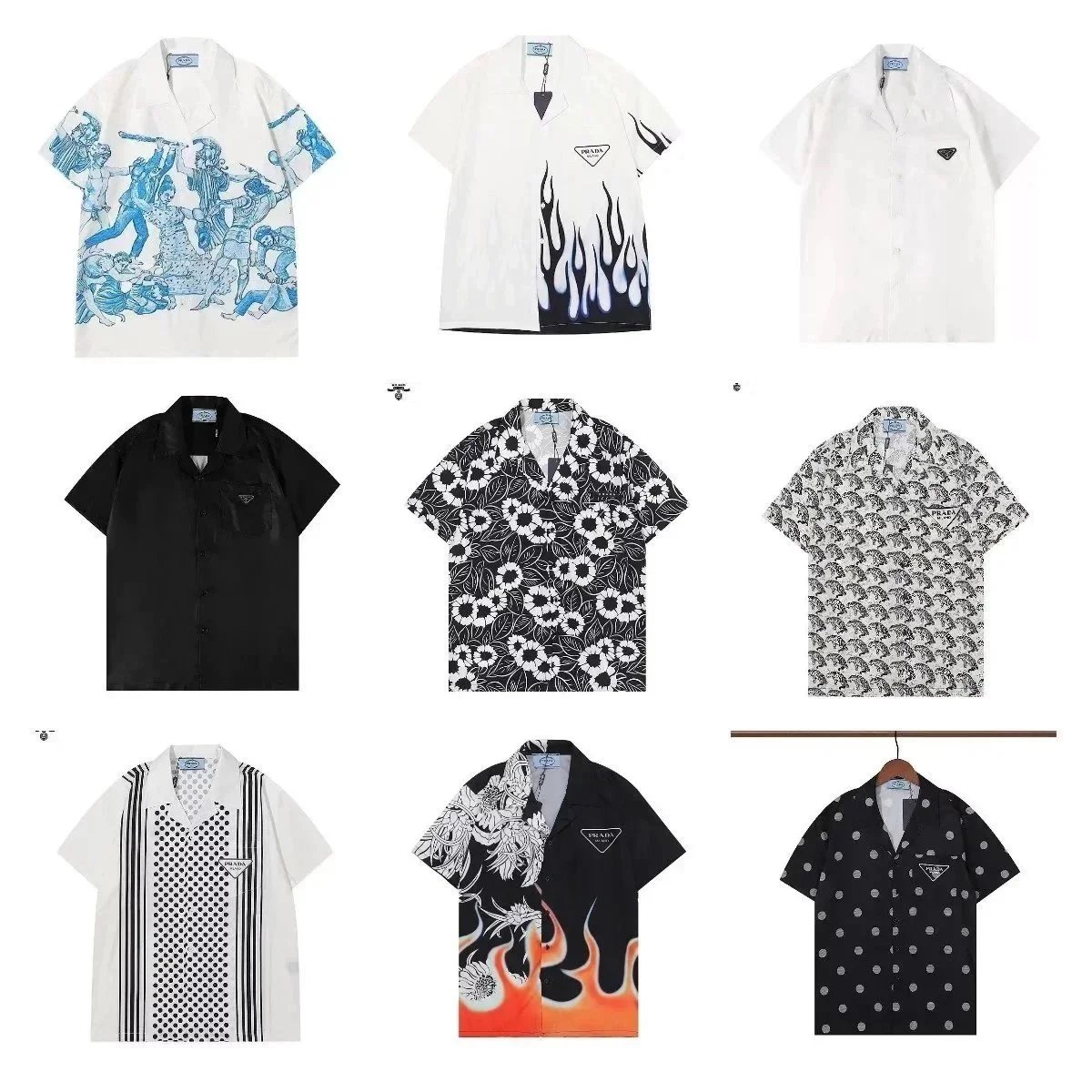 Prada Printed Short-Sleeve Shirt Yellow Multicolor - 7