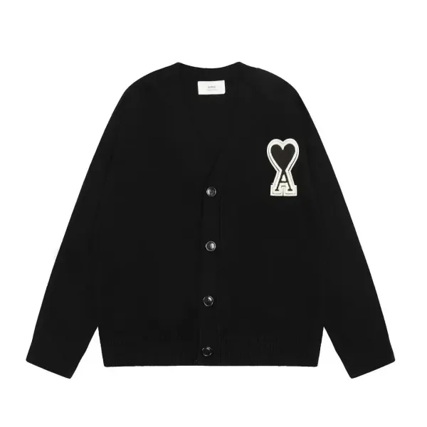 Ami Paris Heart-A Cardigan Black - 1