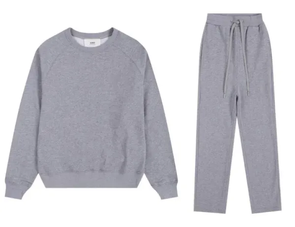 Ami Paris Heart Logo Black Sweatshirt and Sweatpants Set - 10