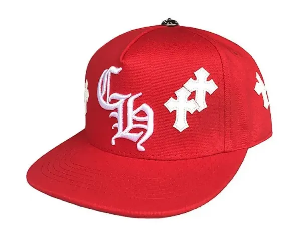 Chrome Hearts Cross Logo Snapback Cap Red - 1