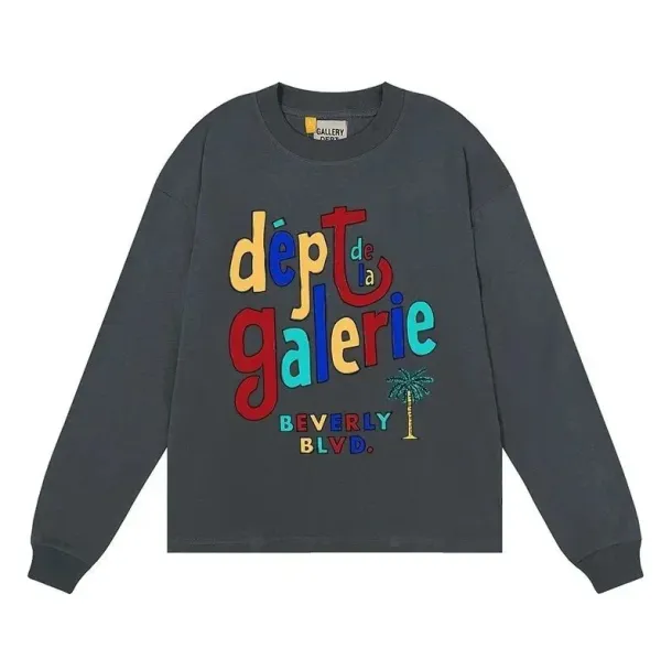Gallery Dept Beverly Blvd Graphic Long-Sleeve Tee Gray - 1