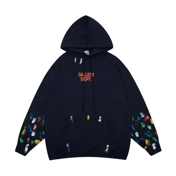 Gallery Dept. Paint Splatter Hoodie Navy - 1