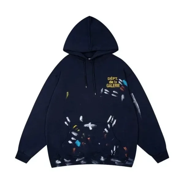 Dept. de la Galerie Paint-Splatter Hoodie Navy - 1