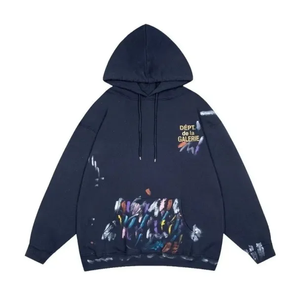 Dept. de la Galerie Paint-Splatter Hoodie Navy - 1