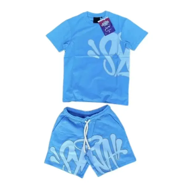 A Bathing Ape x Stussy Collaboration Blue Graffiti Print Set - 1