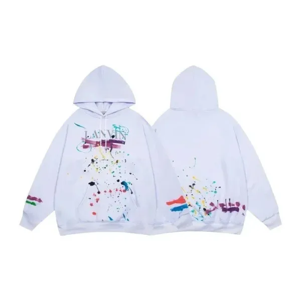 Lanvin Paint Splatter Hoodie White - 1
