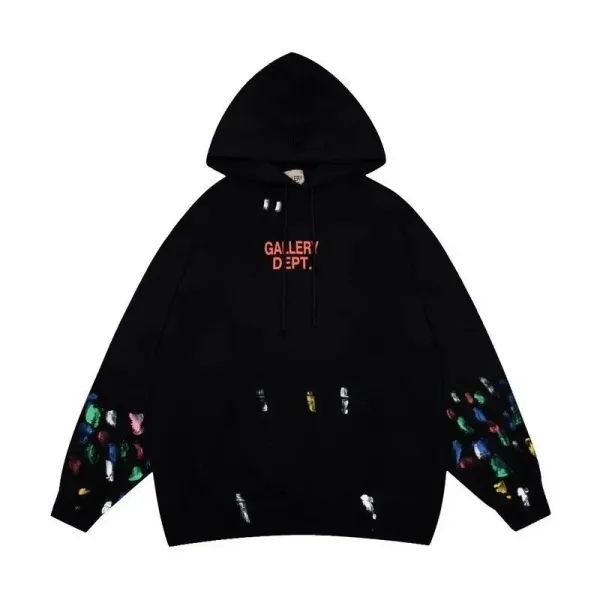 Gallery Dept. Paint Splatter Hoodie Black - 1