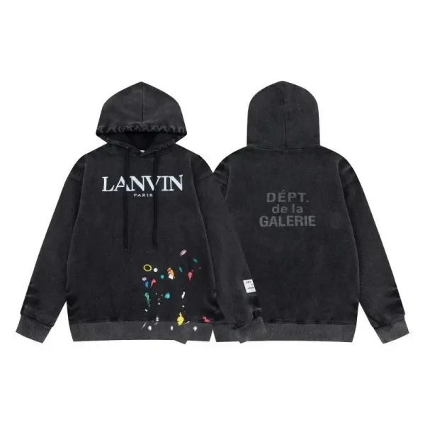 Lanvin x Département de la Galerie Paint-Splatter Hoodie Black - 1