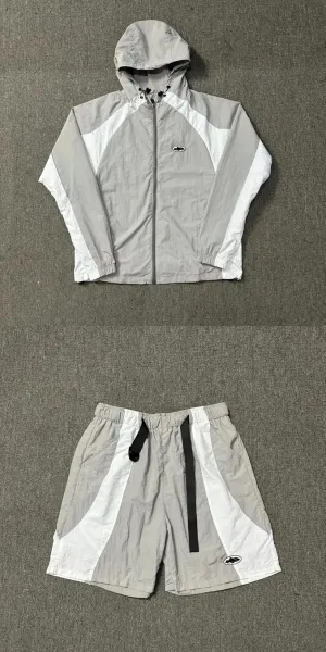 Off-White Windbreaker and Shorts Set Yellow/White - 6