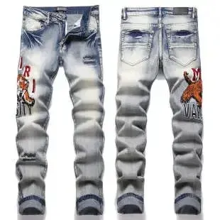 Philipp Plein x Marvel Spider-Man Distressed Slim Fit Jeans - 1