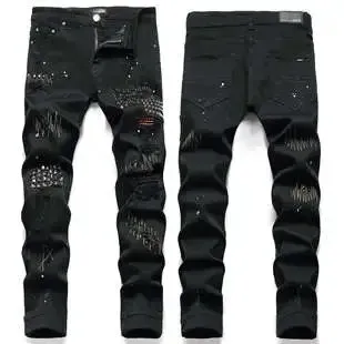 Philipp Plein Distressed Embellished Black Jeans - 1