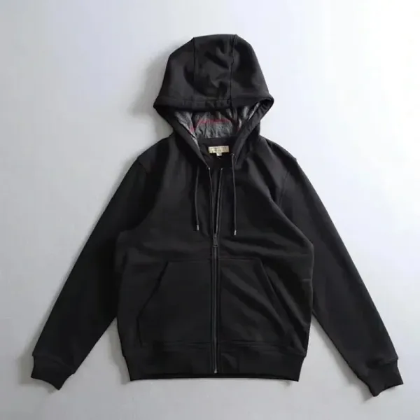 Design Zip-Up Hoodie Black Hoodie - 1