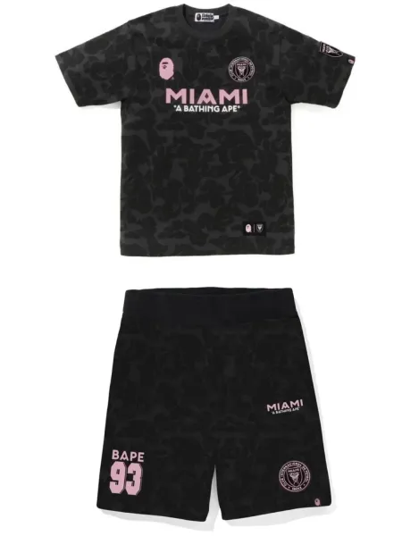 A Bathing Ape x Inter Miami CF Camo Jersey Set Black/Pink - 1
