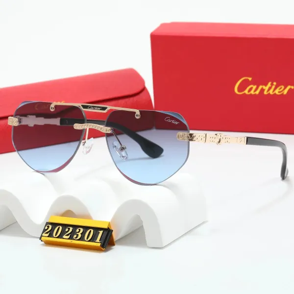 Cartier Santos de Cartier Aviator-Style Gradient Blue Sunglasses - 1