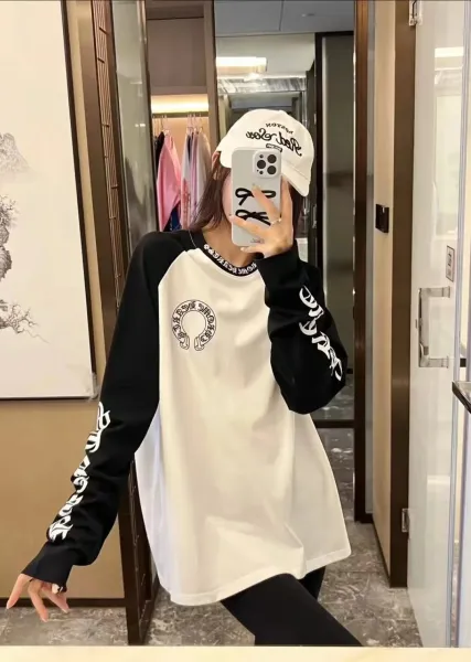 Chrome Hearts Long Sleeve Raglan T-Shirt White/Black - 7