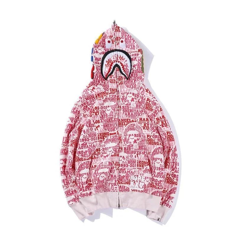 A Bathing Ape Shark Hoodie Multicolor Print Hoodie - 1