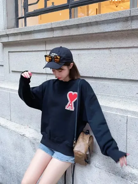 Ami Paris Heart Logo Mint Green Hoodie - 5