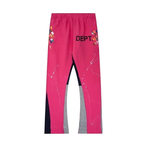 DEPT x Unknown Artist Paint-Splatter Pink Sweatpants - 1