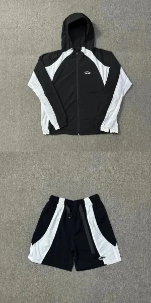Off-White Windbreaker and Shorts Set Yellow/White - 7