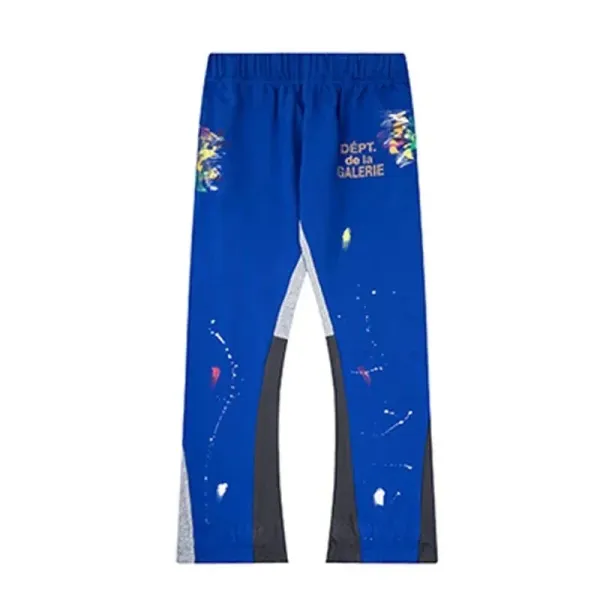 Dior x Galerie Lafayette Paint-Splatter Sweatpants Blue - 1