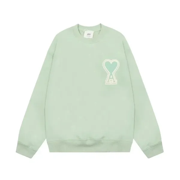Ami Paris Heart Logo Mint Green Hoodie - 1