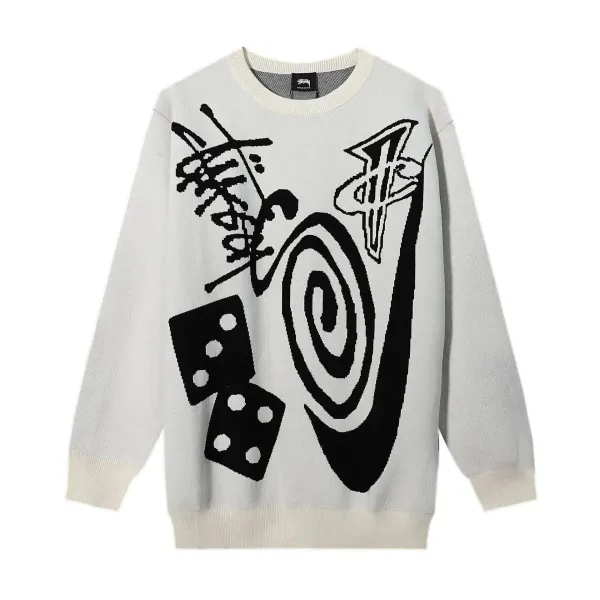 Stüssy Oversized Logo Knit Sweater Red - 4