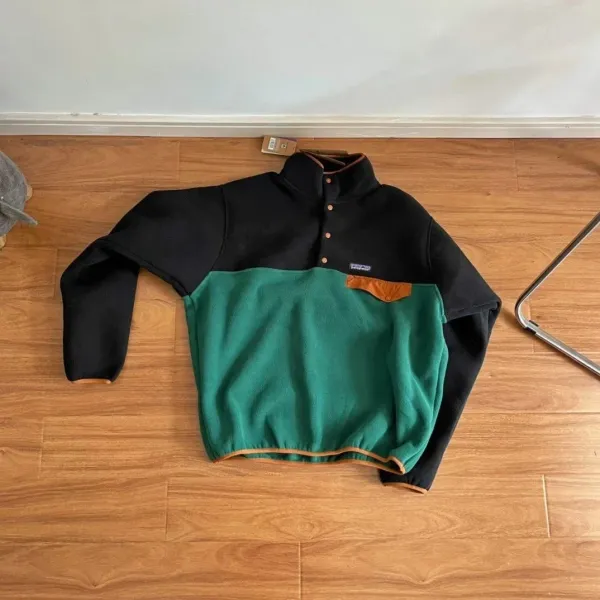Patagonia Synchilla Snap-T Fleece Pullover Black/Green - 1
