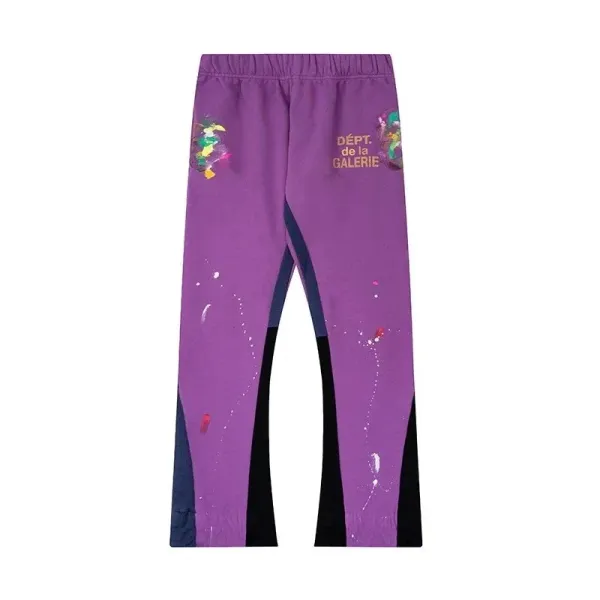 Dépt. de la Galerie Paint-Splatter Purple Sweatpants - 1