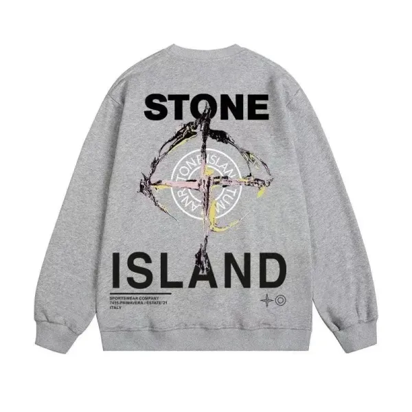 Stone Island Stone Island Compass Print Gray Hoodie - 1