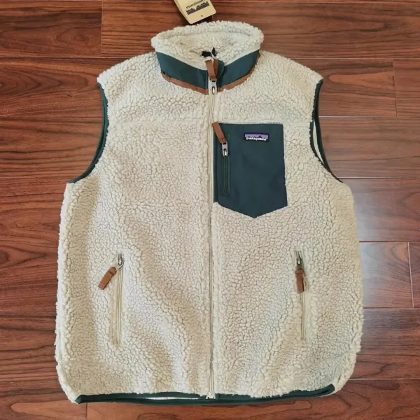 Patagonia Better Sweater Fleece Vest Beige with Forest Green Accents Vest - 1
