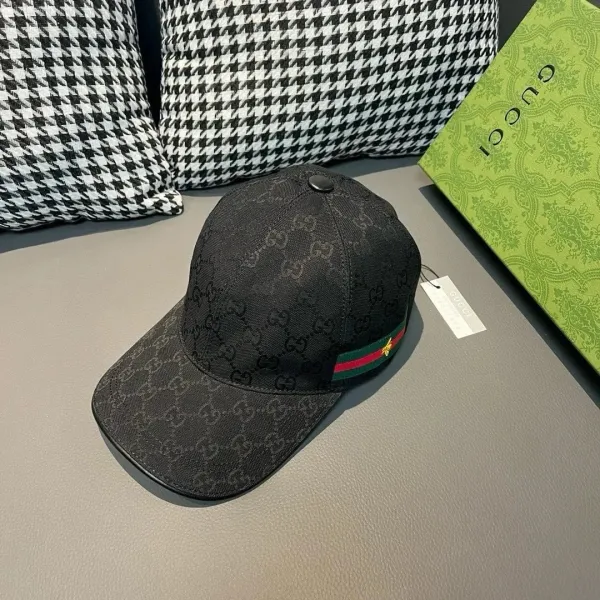 Gucci GG Monogram Black Baseball Cap - 1