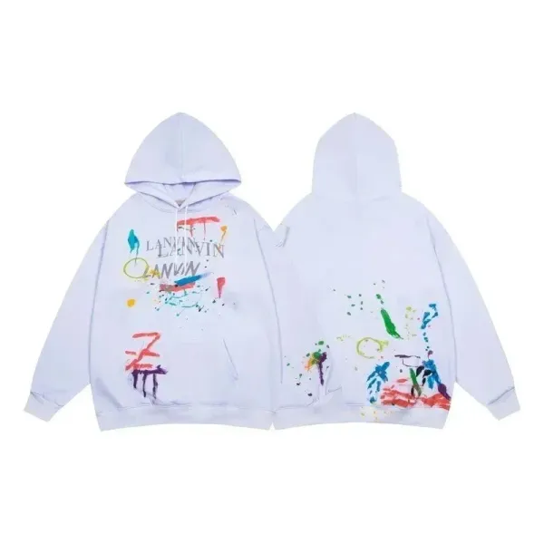 Lanvin x Jean-Michel Basquiat Paint Splatter Hoodie White - 1