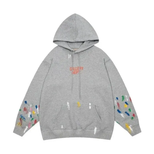 Gallery Dept. Paint Splatter Hoodie Gray - 1