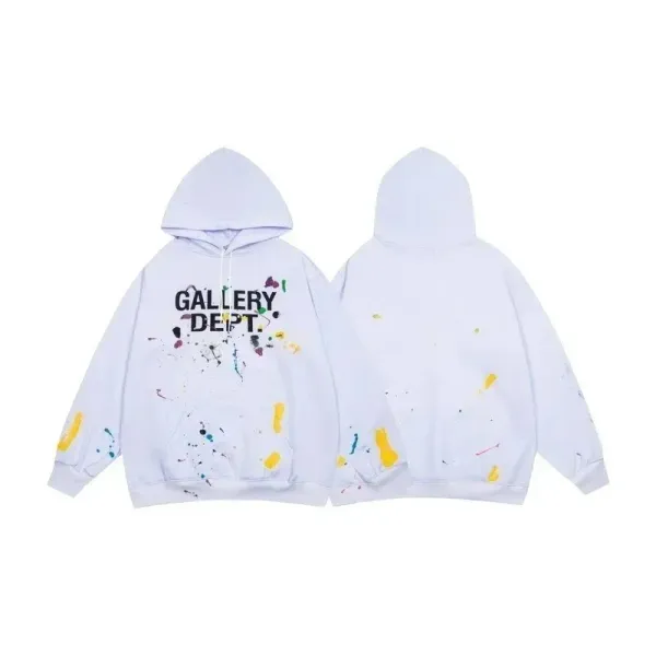 Gallery Dept. Paint Splatter Hoodie White - 1