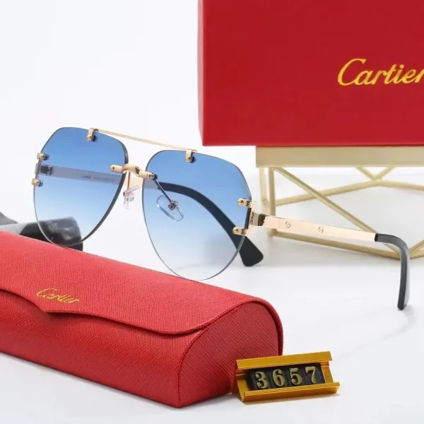 Cartier Panthère De Cartier Sunglasses Silver Frame with Panther Motif Lenses - 11