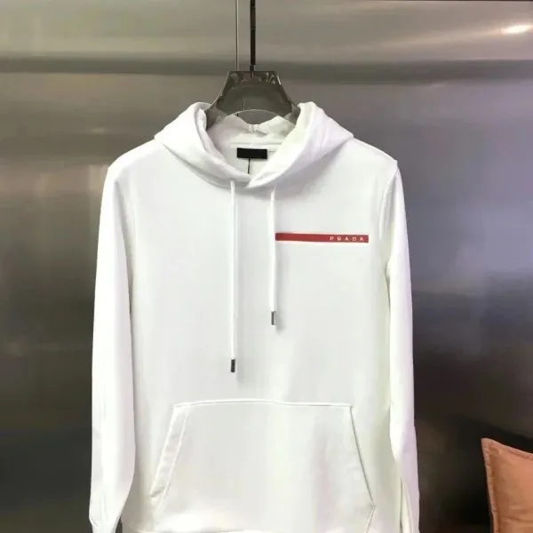 Prada Logo Bar Hoodie White - 1