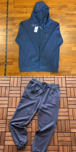 Polo Ralph Lauren Classic Full-Zip Hoodie and Sweatpants Set Navy Blue Tracksuit - 1