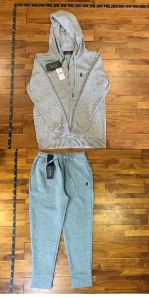 Lacoste Full-Zip Hoodie and Jogger Pants Set Charcoal Gray Tracksuit - 11