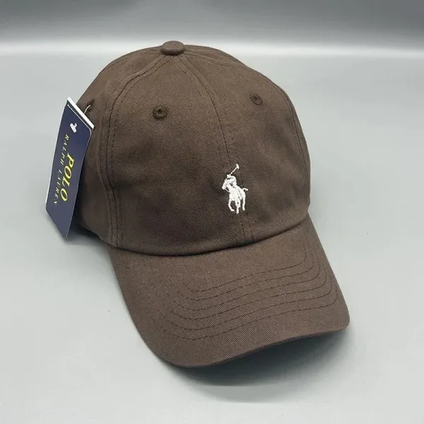 Ralph Lauren Polo Pony Embroidered Brown Baseball Cap - 1