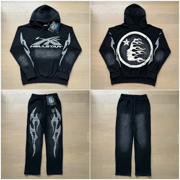 Hellstar Flame Logo Tracksuit Red/Black - 5