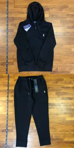 Polo Ralph Lauren Classic Black Full-Zip Hoodie and Sweatpants Set - 1