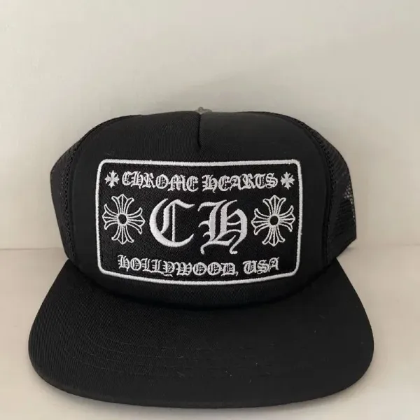 Chrome Hearts Cross Logo Black Snapback Hat - 4