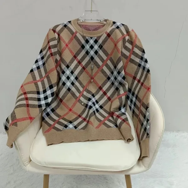 Burberry Classic Check Knit Sweater Beige Multicolor - 1