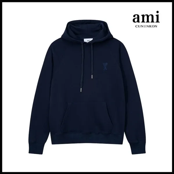 Ami Paris Hoodie Navy Blue Hoodie - 1