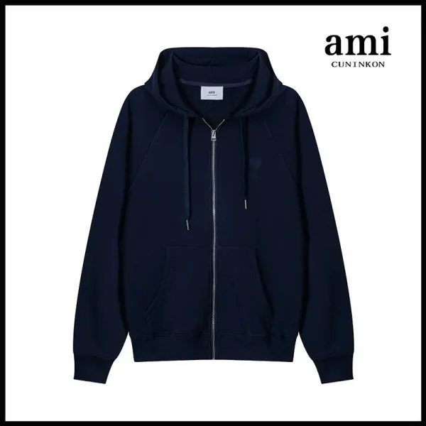 Ami Cuninkon Zip-Up Hoodie Navy - 1
