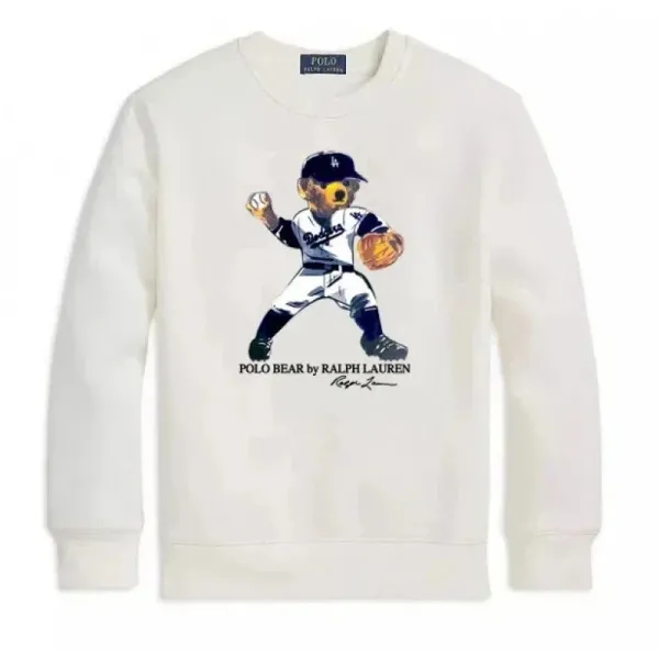 Polo Ralph Lauren Polo Bear Baseball Sweatshirt White Hoodie - 1